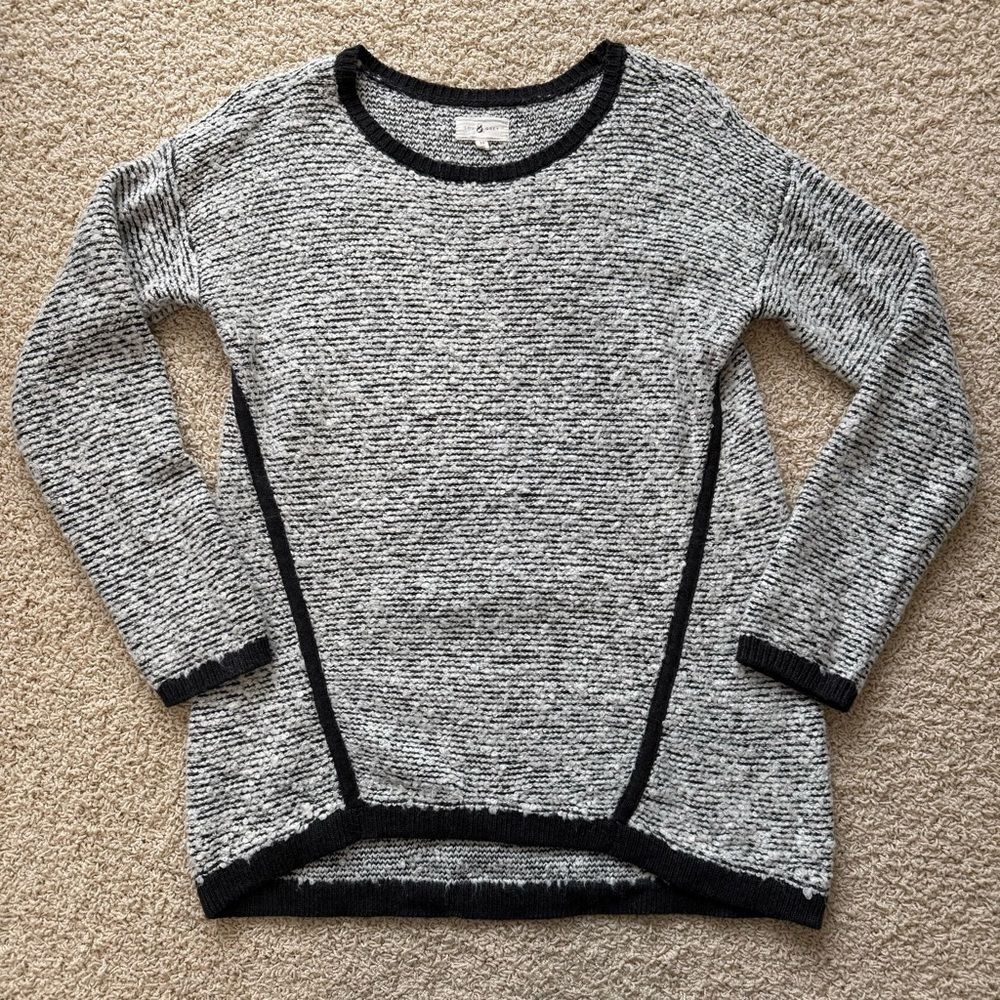 LOFT LOU & GREY Crew Neck Sweater Black and White Size Medium
